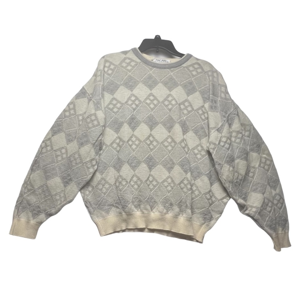 Macaire 100% Merino Wool Men's Sweater Sz 1X Grey Tones Long Sleeve Pre-owned